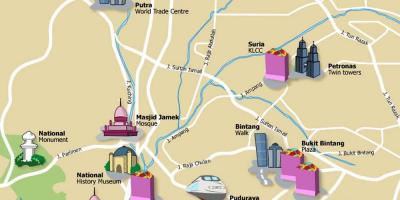 Kuala lumpur ang mga lugar ng interes sa mapa