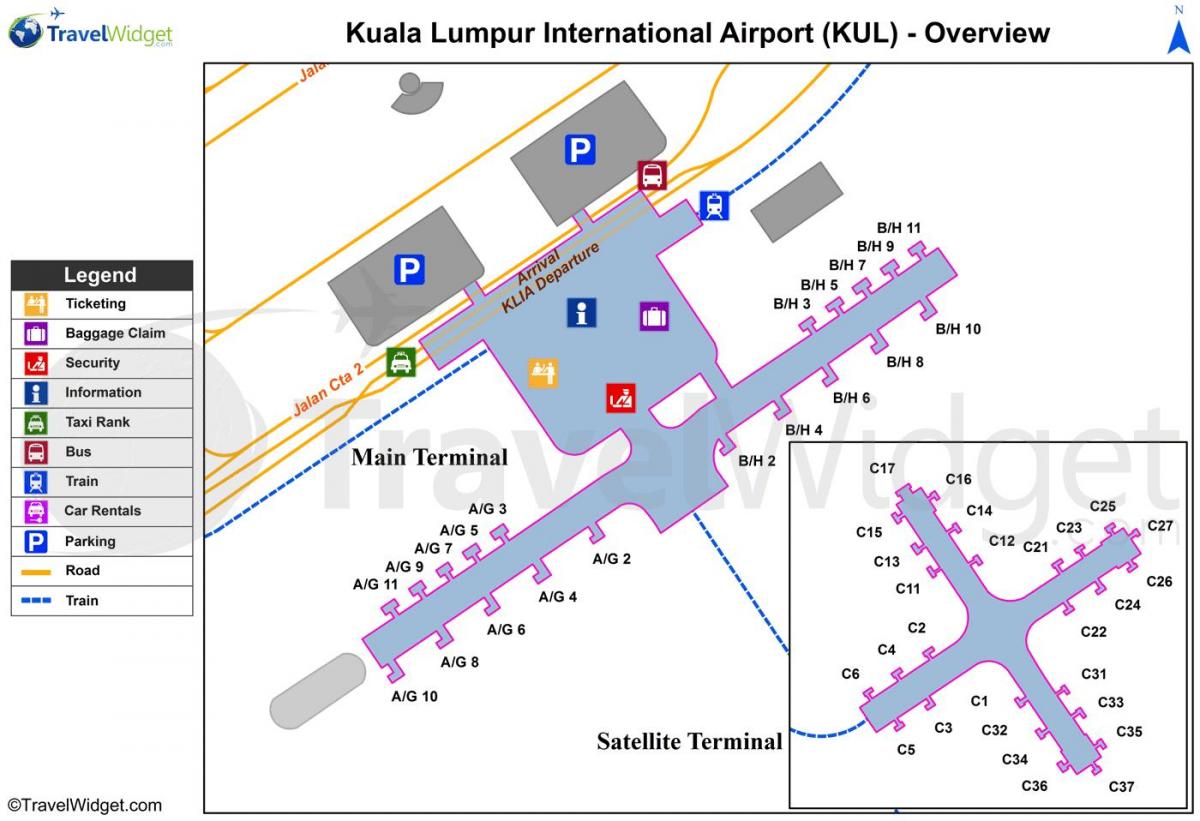 kl international airport mapa