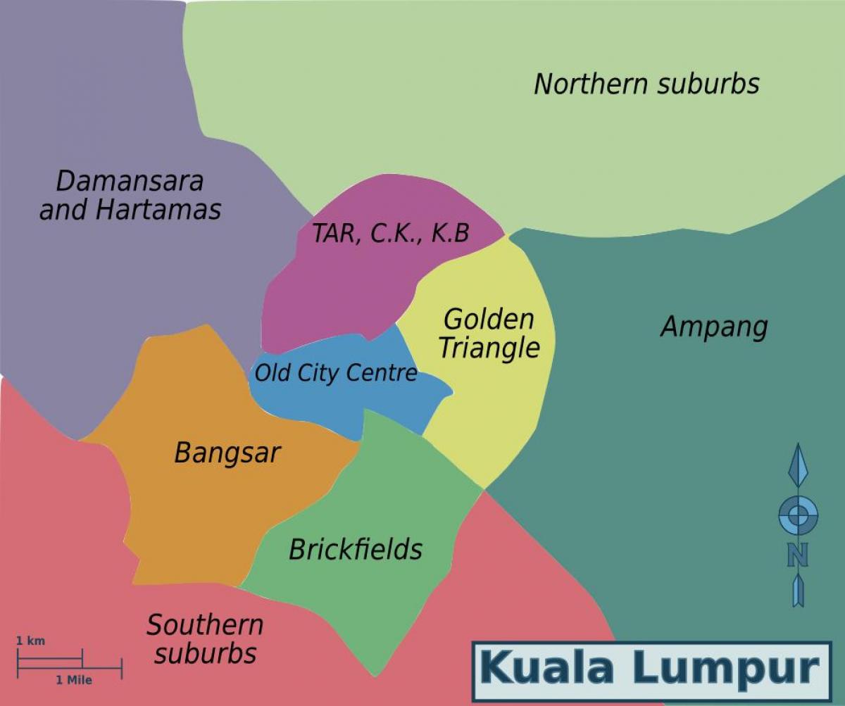 kuala lumpur distrito mapa