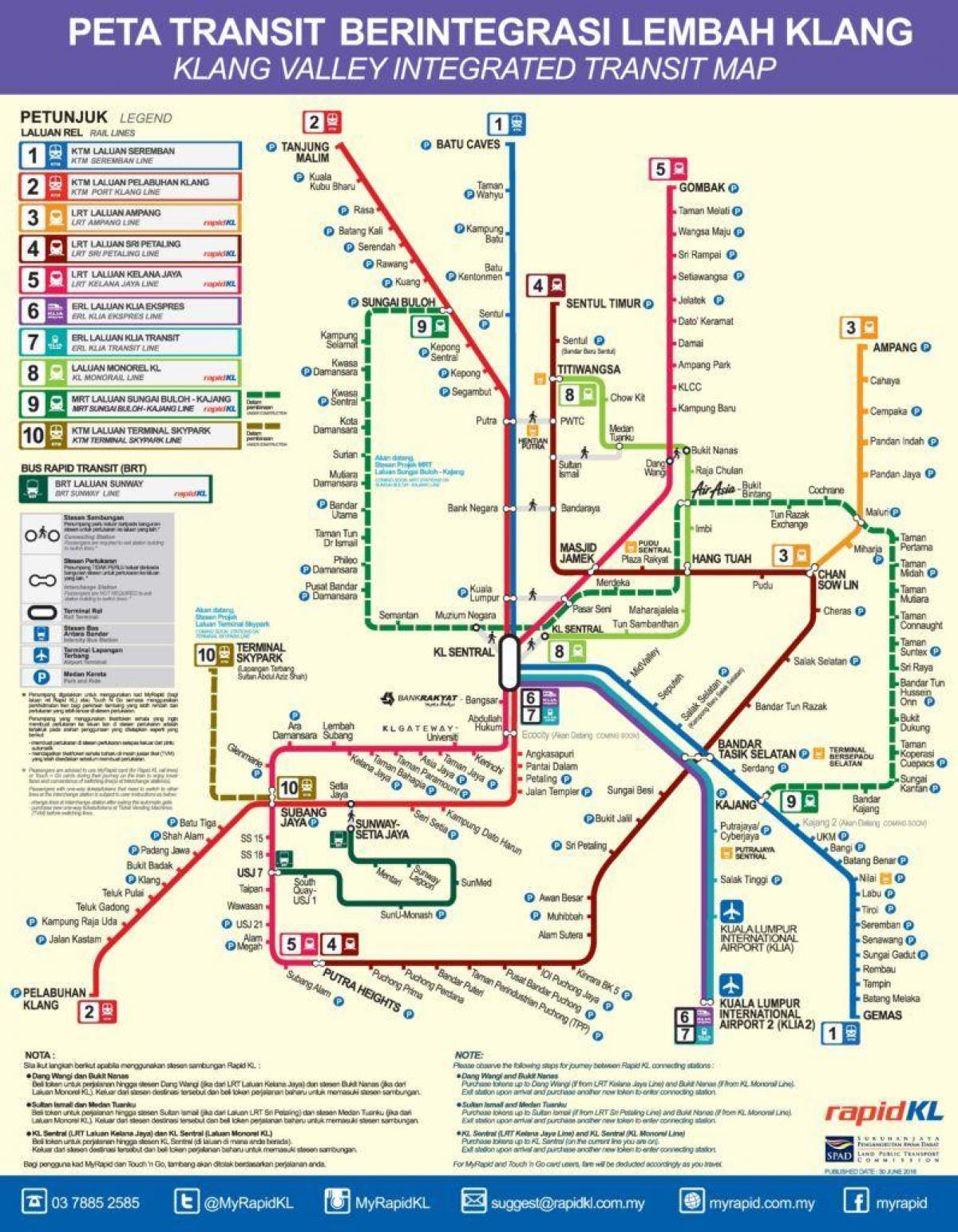 klang valley rail transit mapa