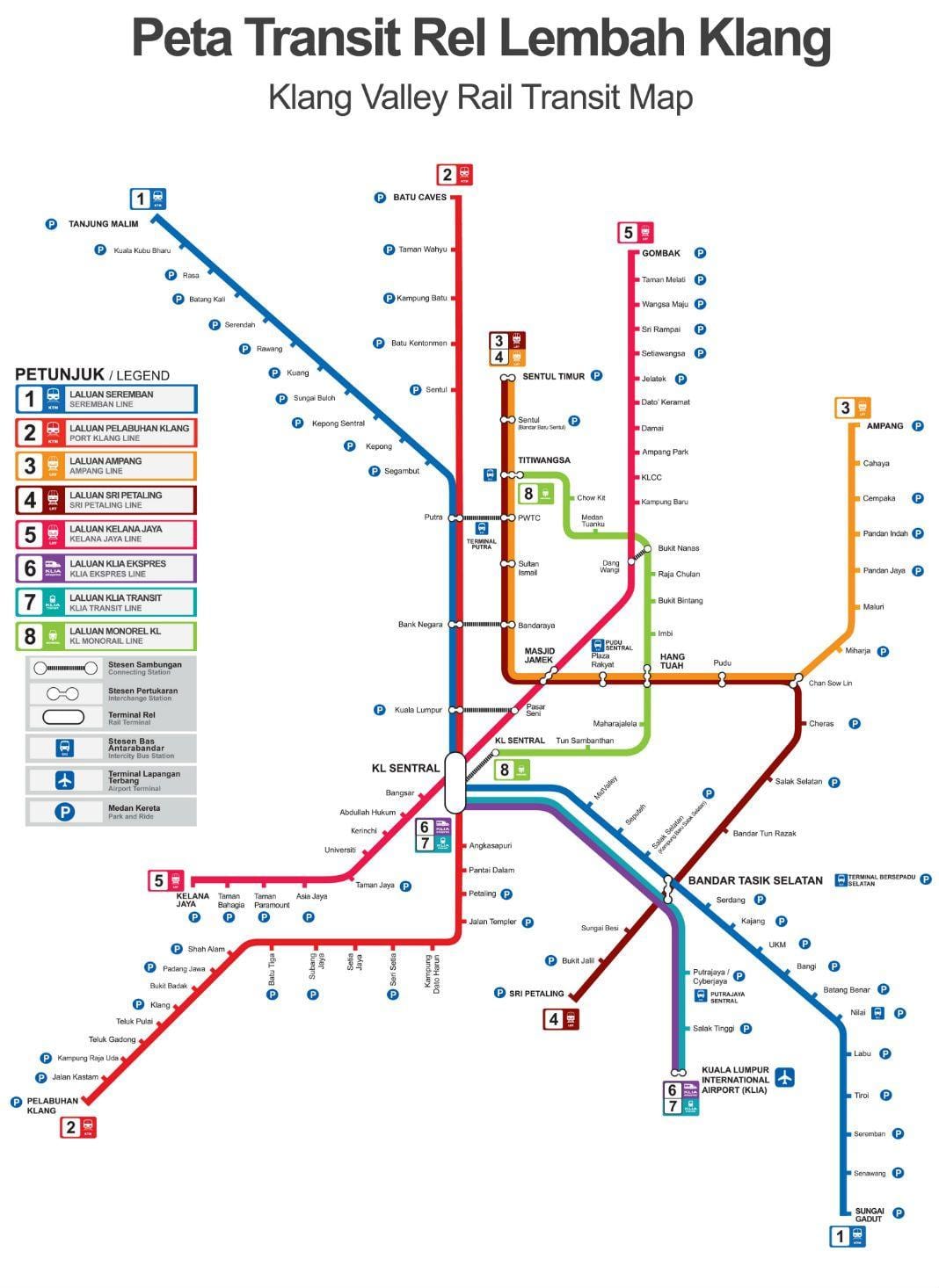 sanayin ang mga ruta sa mapa ng malaysia